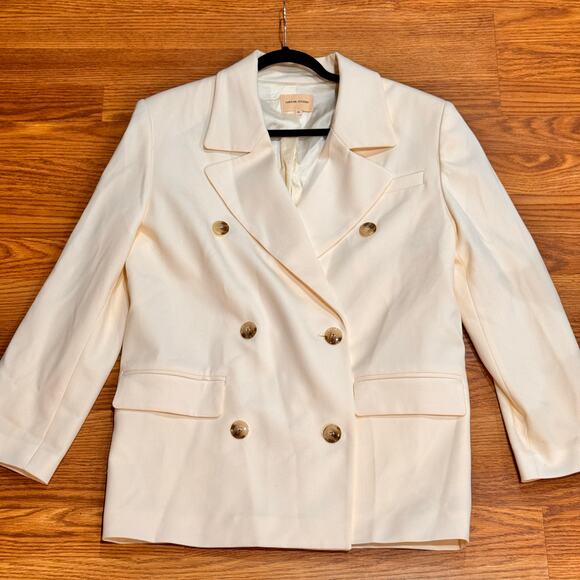 LOULOU STUDIO Ivory Harat Double-Breasted Stretch-Wool Blazer size XS - Picture 10 of 14